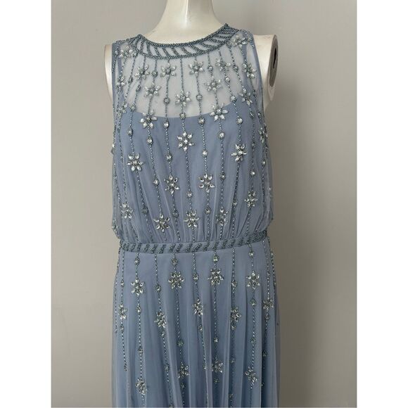 NWT MAC DUGGAL High Neck Sleeveless Embellished A Line Dress Size 8 $498 - Picture 5 of 11